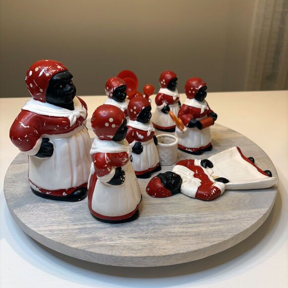 Lot Of Black Americana Ceramic‎ Porcelain Chalkware Kitchen Items - Picture 4 of 6